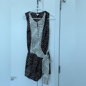 INTERMIX Abstract Zebra print Silk Romper